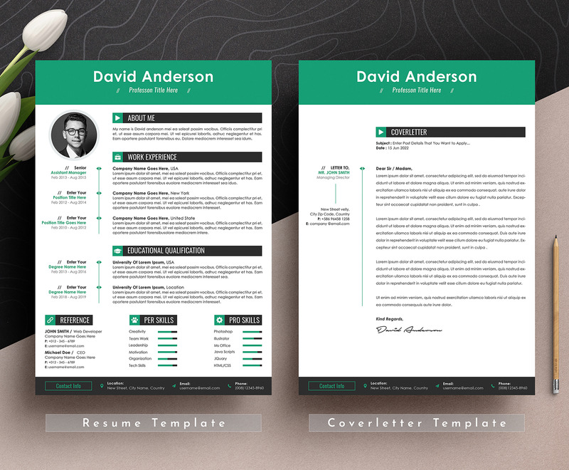 Clean & Professional Editable Word Apple Pages Cv Resume Template - Features Image 1
