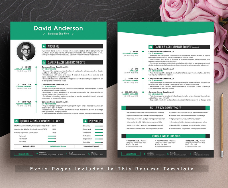 Clean & Professional Editable Word Apple Pages Cv Resume Template - Features Image 3
