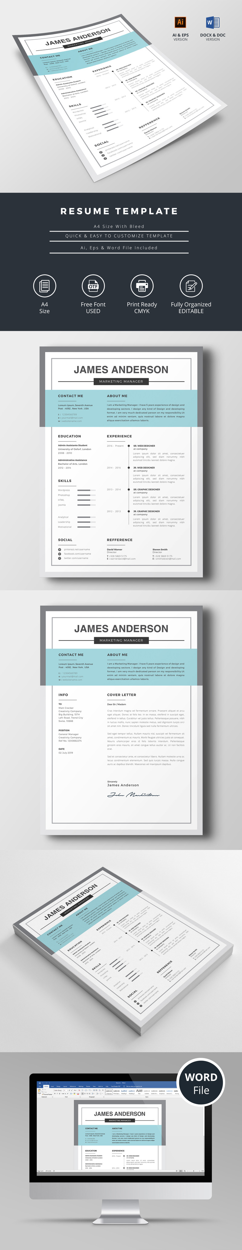 Anderson Resume Template - Features Image 1