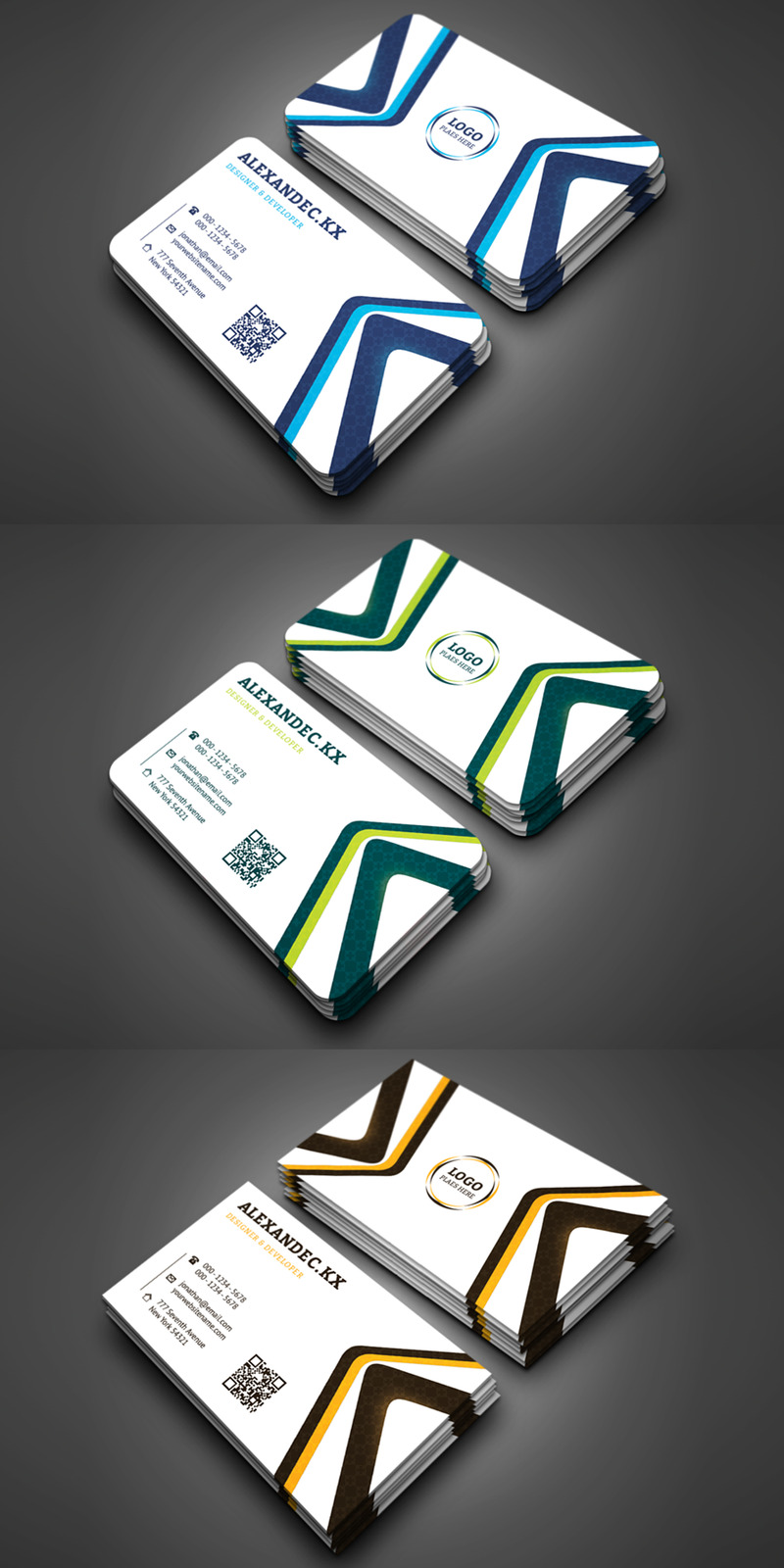Modello di Identità Aziendale #69620 Alexandec Kx Personal Business Card - Immagine Caratteristiche 1