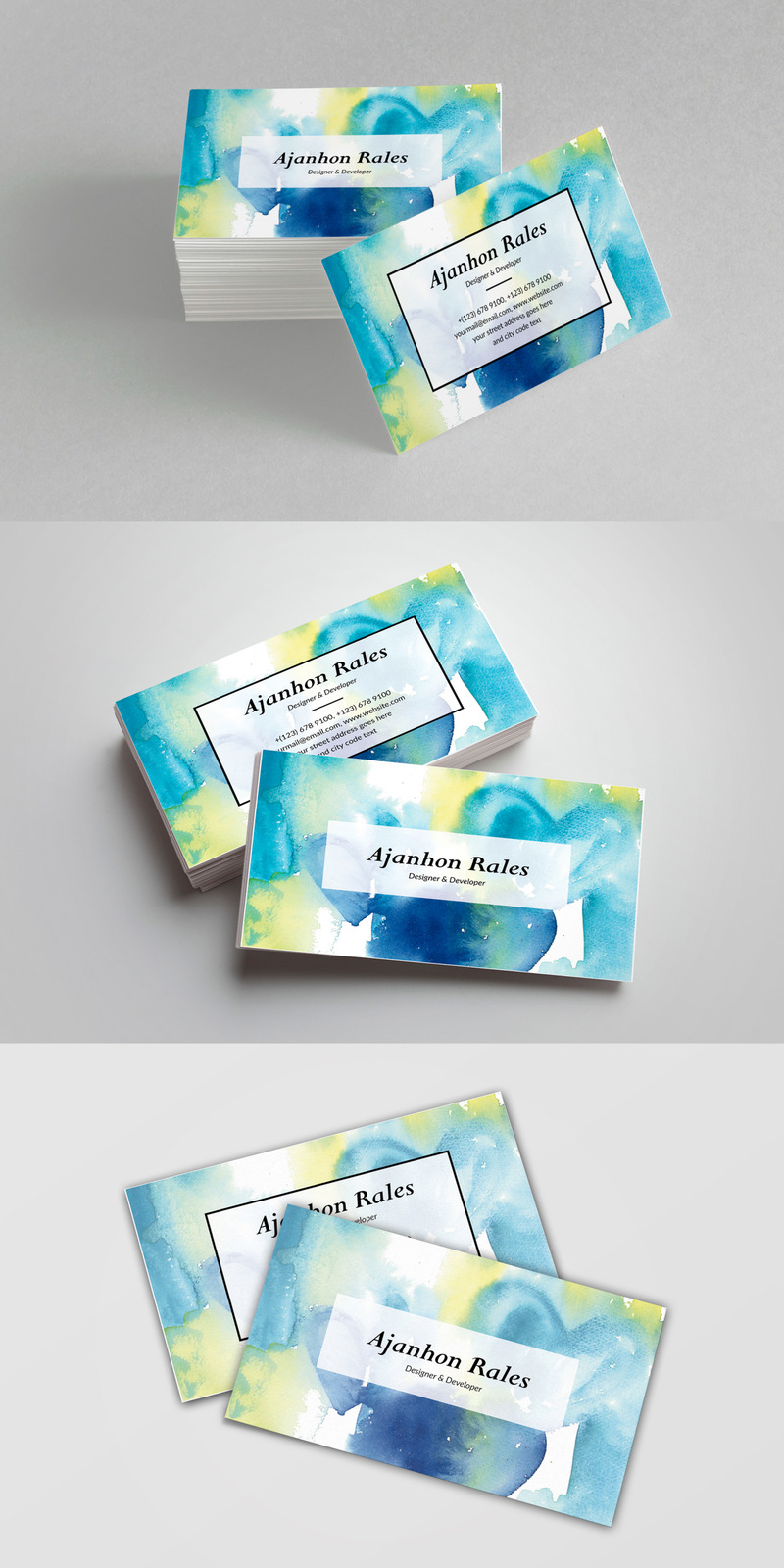 Plantilla De Identidad Corporativa Ajanhon Rales Designer & Developer Business Card #71727 - Imagen de características 1