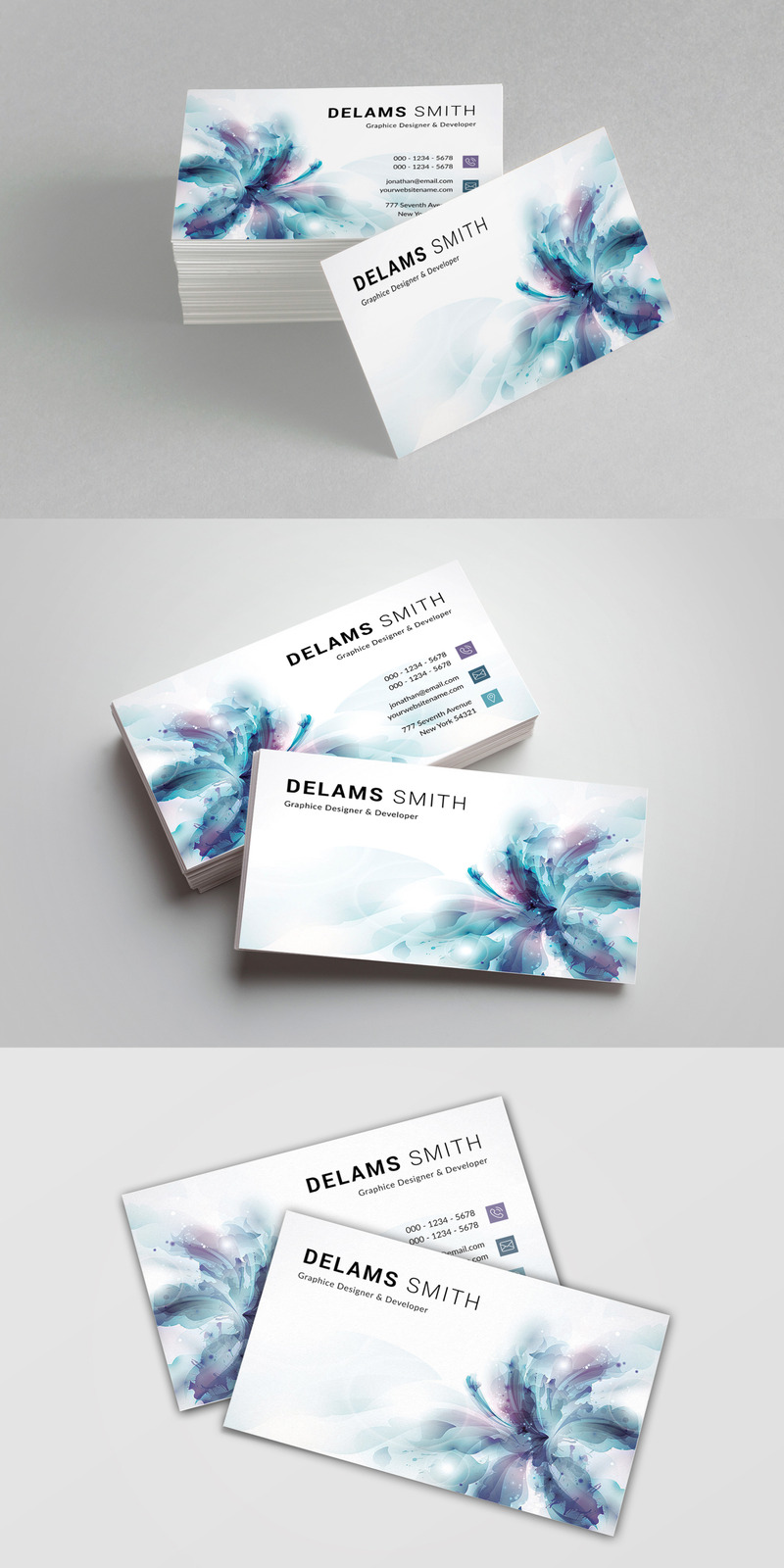 Plantilla De Identidad Corporativa Delams Smith Graphice Designer Business Card #71729 - Imagen de características 1