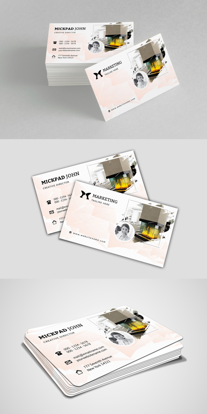 Plantilla De Identidad Corporativa Mickpad John Creative Director Business Card #71787 - Imagen de características 1