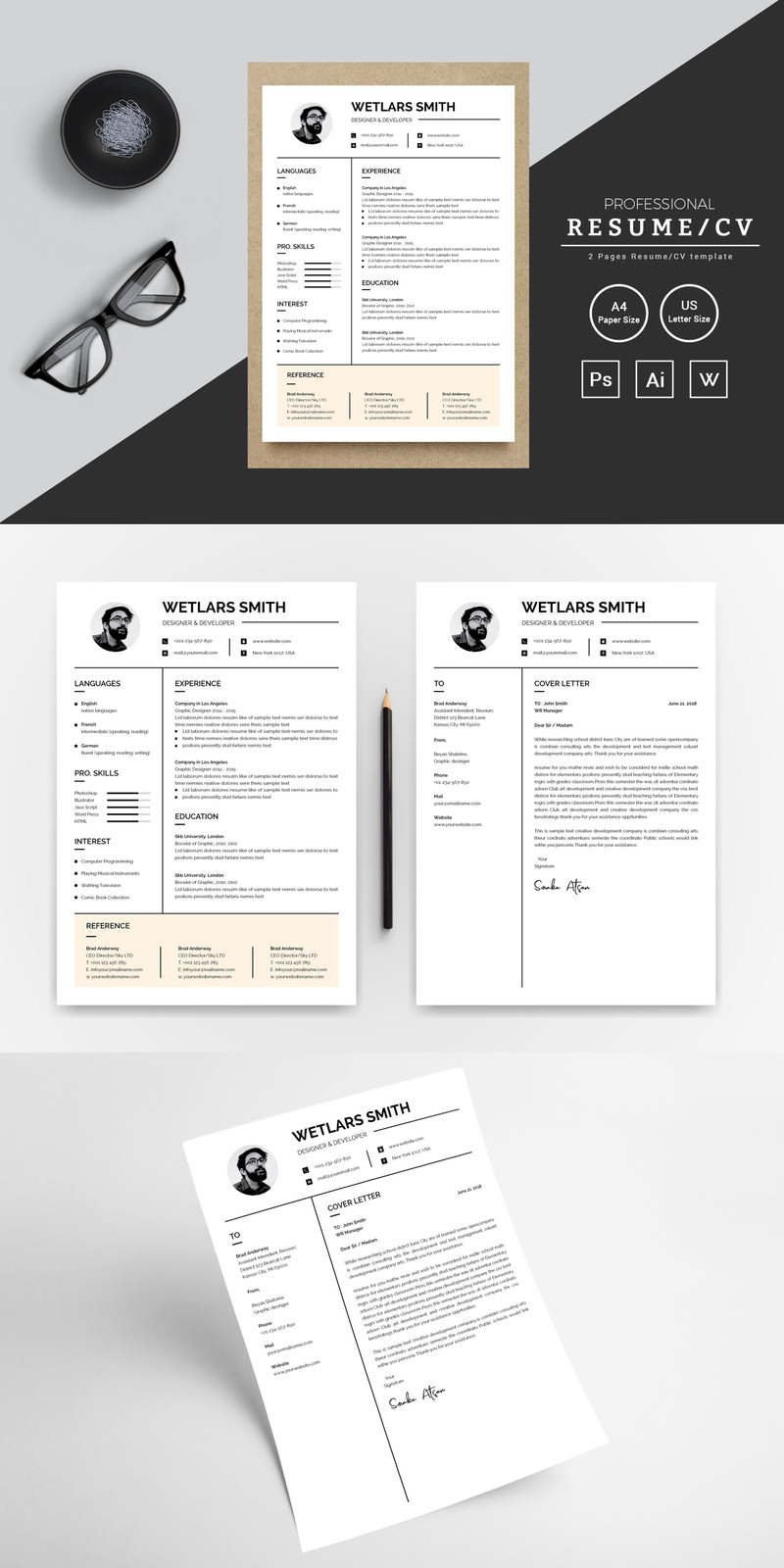 Wetlars Smith Designer & Developer CV-sjabloon - Features Image 1