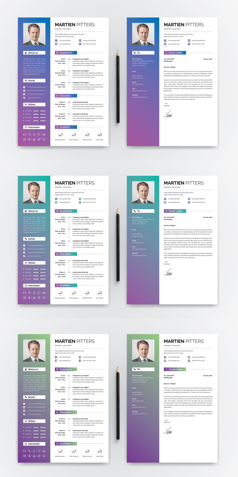 Martien Pitters Resume Template - Features Image 1