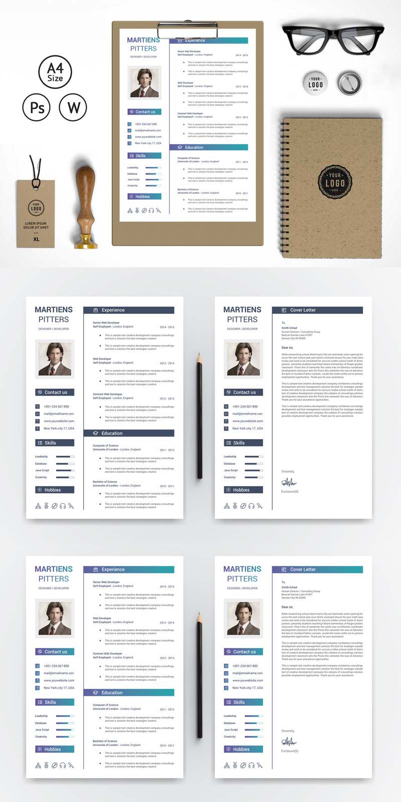 Martiens Pitters Modern Resume Template - Features Image 1