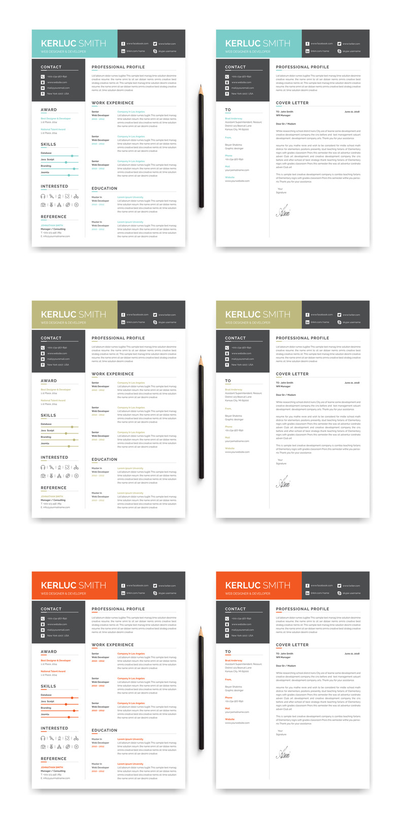 Kerluc Smith Word Resume Template - Features Image 1