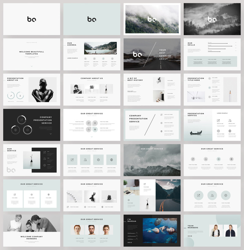2 Clean Business Presentation Pack PowerPoint template - Features Image 1