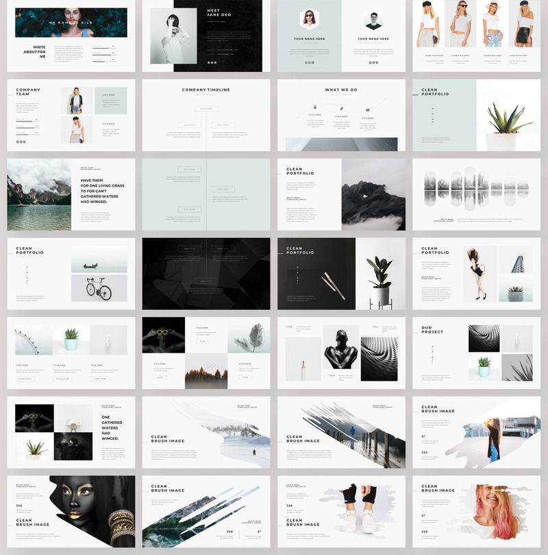 2 Clean Business Presentation Pack PowerPoint template - Features Image 2
