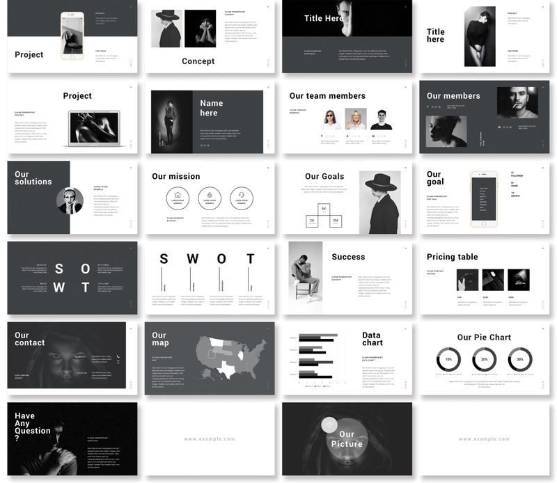 Black Presentation PowerPoint template TemplateMonster