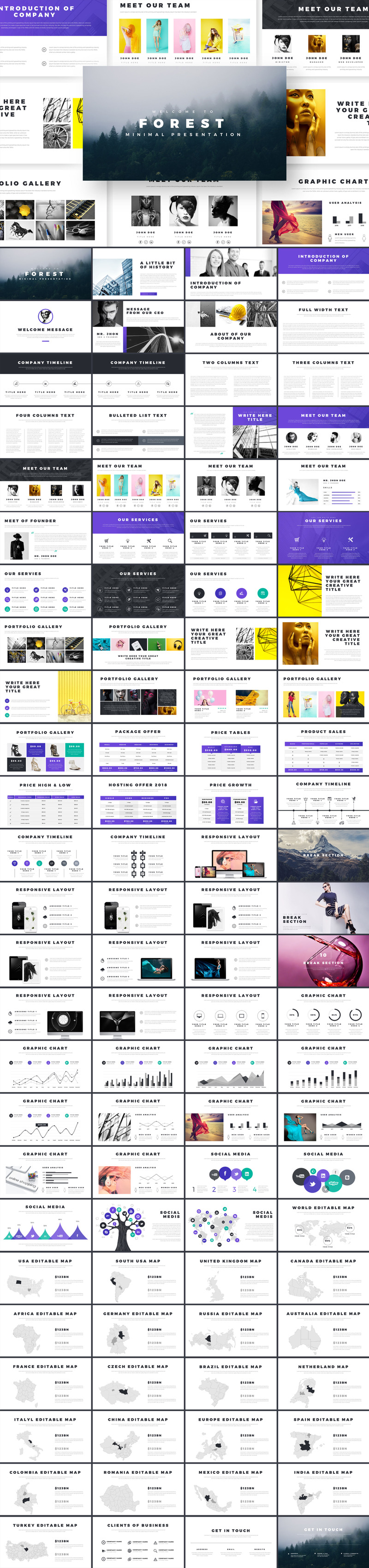 Modello PowerPoint di presentazione minima della foresta - Caratteristiche Immagine 1