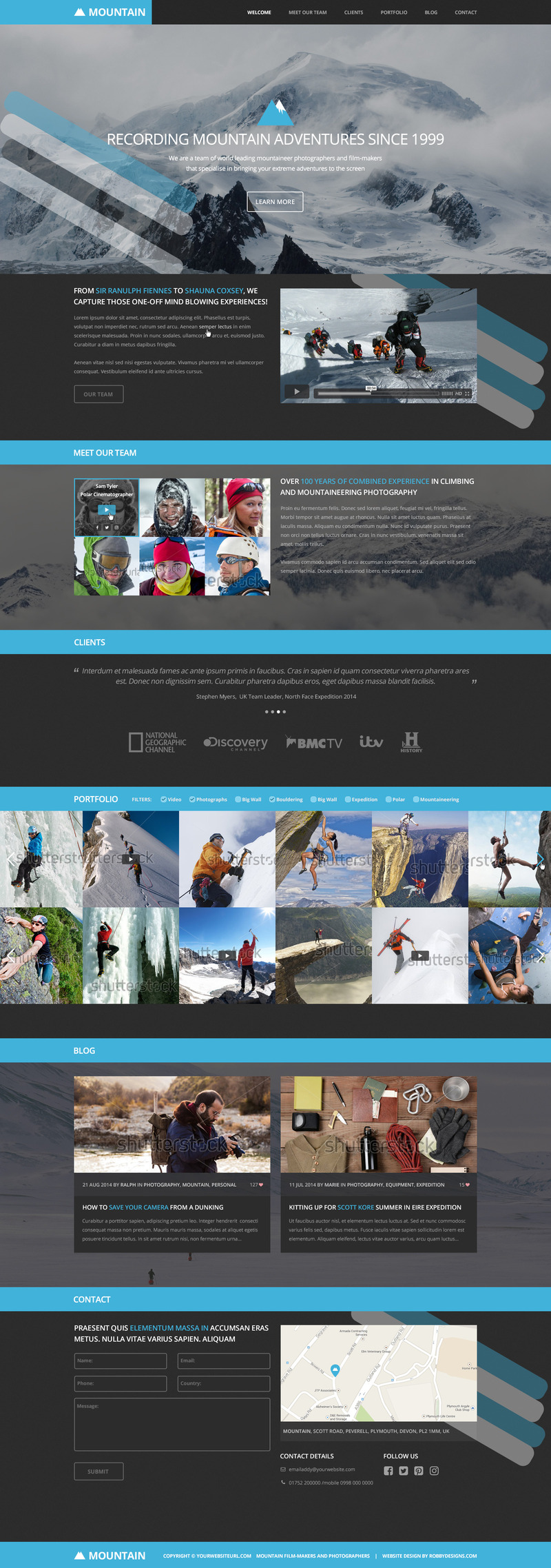 Mountain website PSD PSD Template - Features Image 1