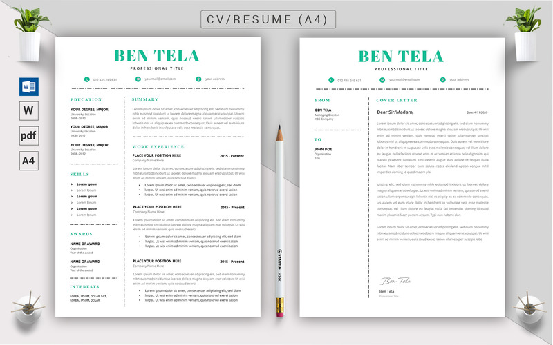Lebenslauf-Vorlage namens Ben Tela - CV #123184 - Bildeigenschaften 1