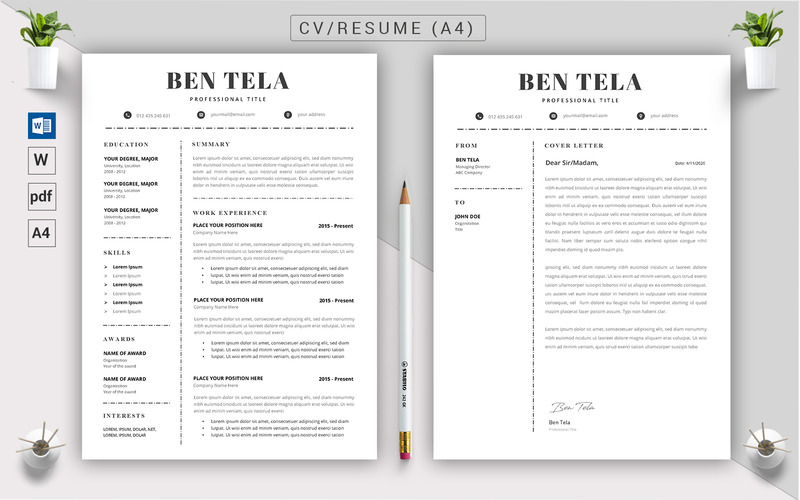 Lebenslauf-Vorlage namens Ben Tela - CV #123184 - Bildeigenschaften 2