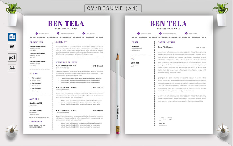 Lebenslauf-Vorlage namens Ben Tela - CV #123184 - Bildeigenschaften 3