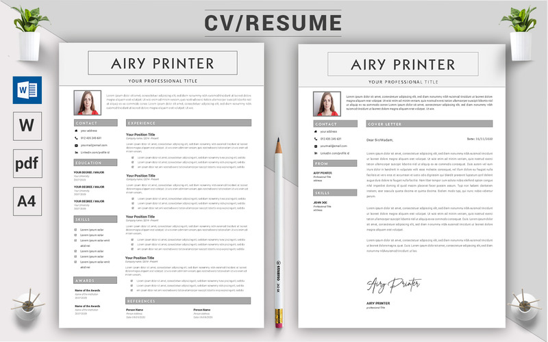 Airy Printer - CV Resume Template - Features Image 1