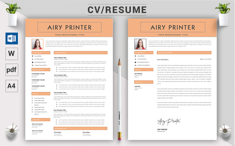 Airy Printer - CV Resume Template - Features Image 3