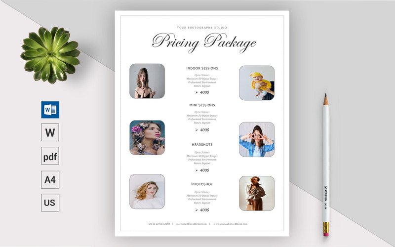 Modern Photography Pricing Guide - Corporate Identity Template - Features Image 1