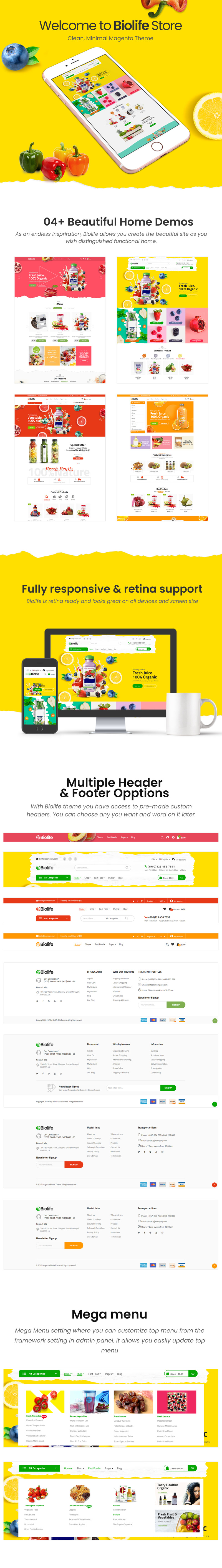 Biolife - Fully Responsive and RTL supported Magento Theme - Features Image 1
