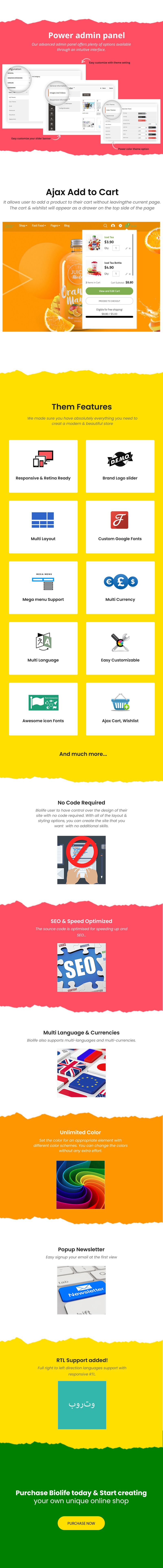 Biolife - Fully Responsive and RTL supported Magento Theme - Features Image 2