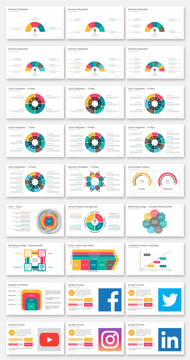 2000 Infographics Diagrams PowerPoint Template - Features Image 25