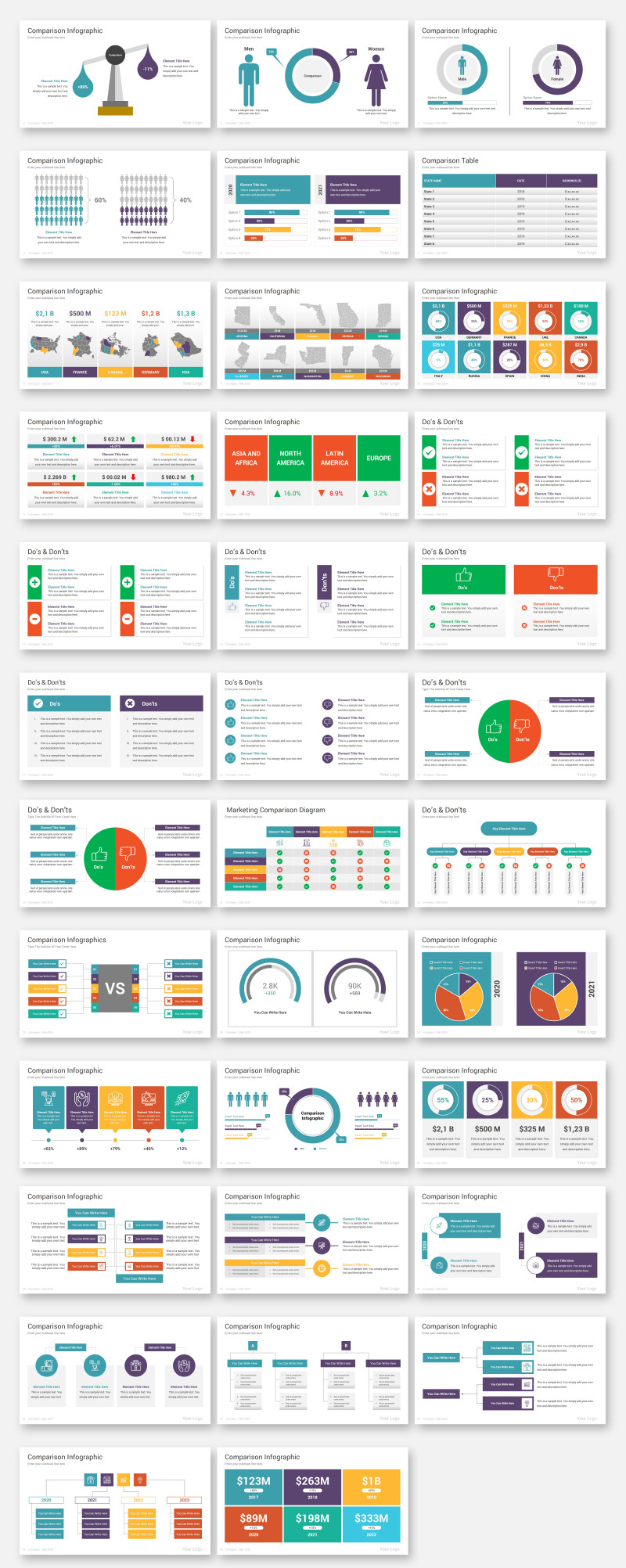Comparison Infographics PowerPoint Template - Features Image 1