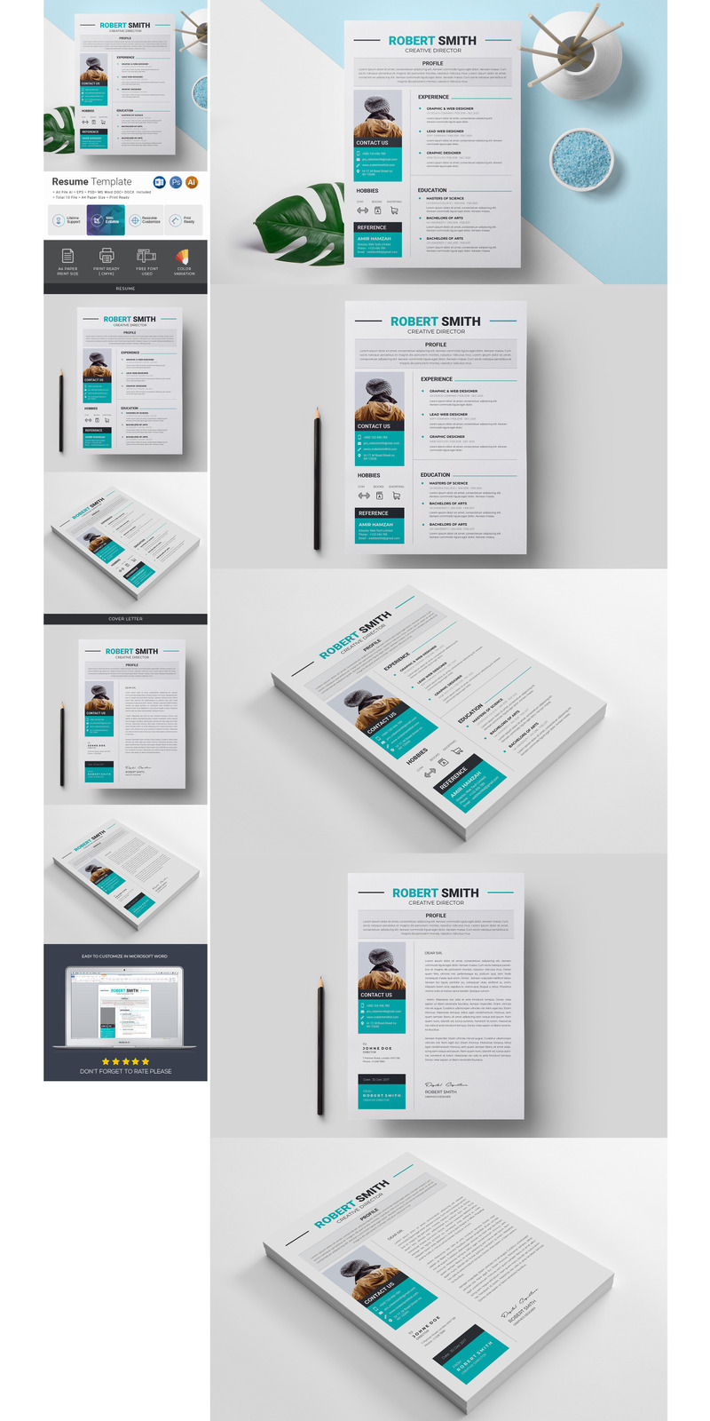 Robert Smith CV Resume Template - Features Image 1