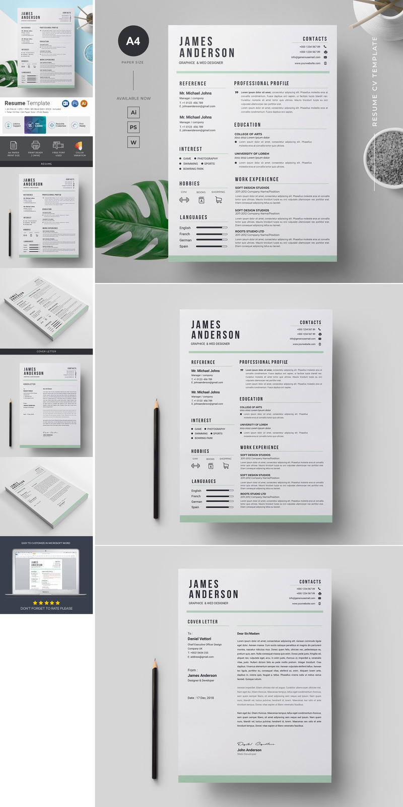 James Anderson Resume Template #88989 - TemplateMonster