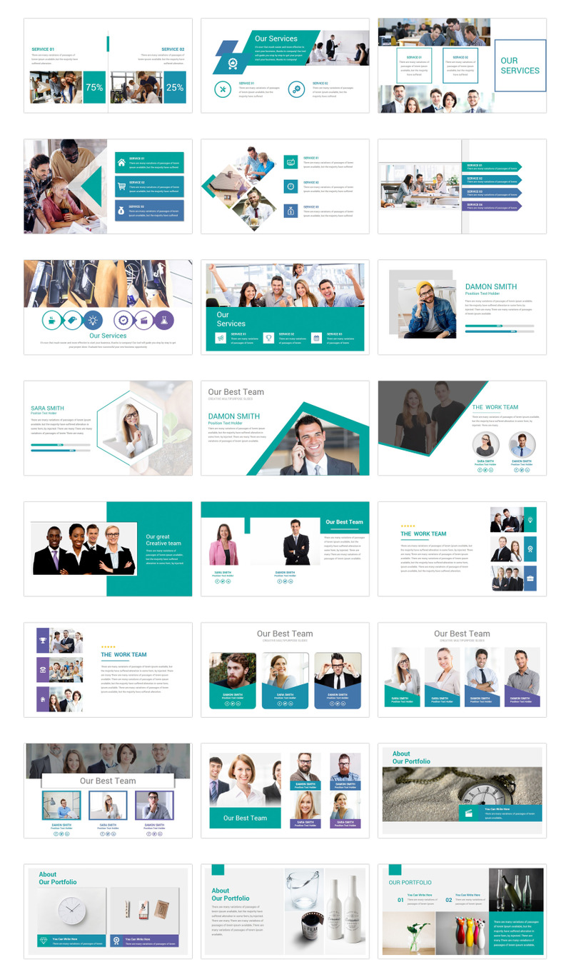 Современный бизнес 2 в 1 шаблон PowerPoint - Features Image 5