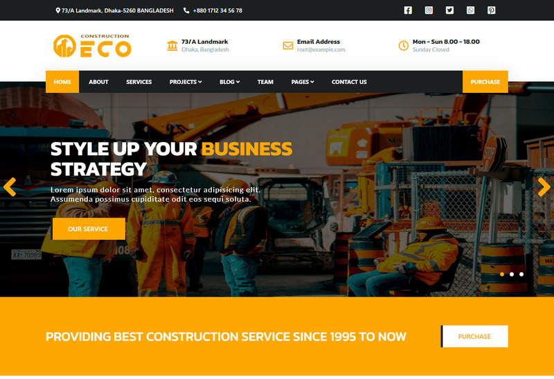 Eco Multipurpose Corporate Clean Responsive HTML5 Website Template - Features Image 1