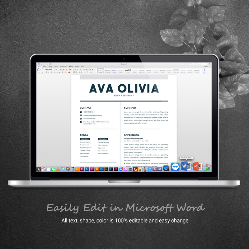 Ava Oliva Bank & Finance Resume Template - Features Image 6