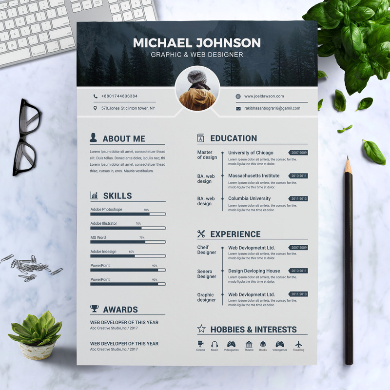 Plantilla De CV Johnson Graphic Designer #73845 - Imagen de características 1