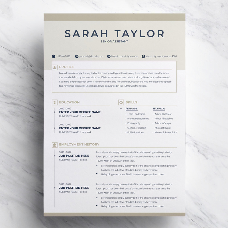 Sarah Taylor Resume Template - Features Image 1