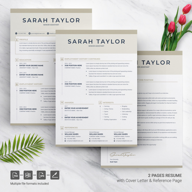 Sarah Taylor Resume Template - Features Image 5