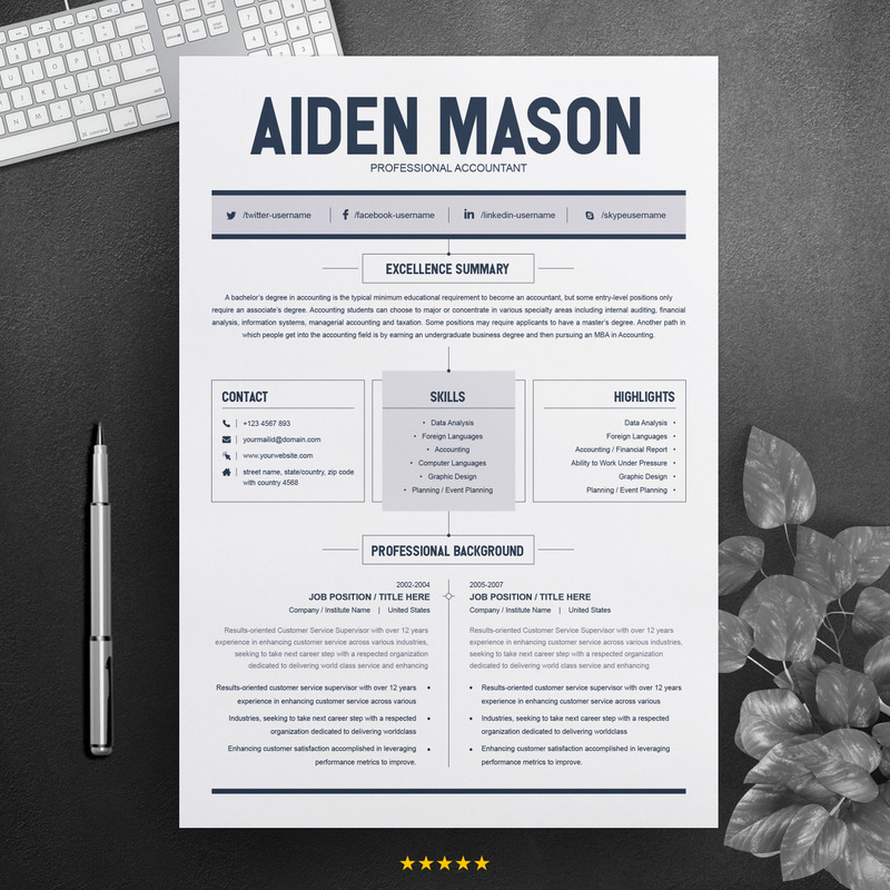 Clean & Creative Resume Template #74526 - TemplateMonster