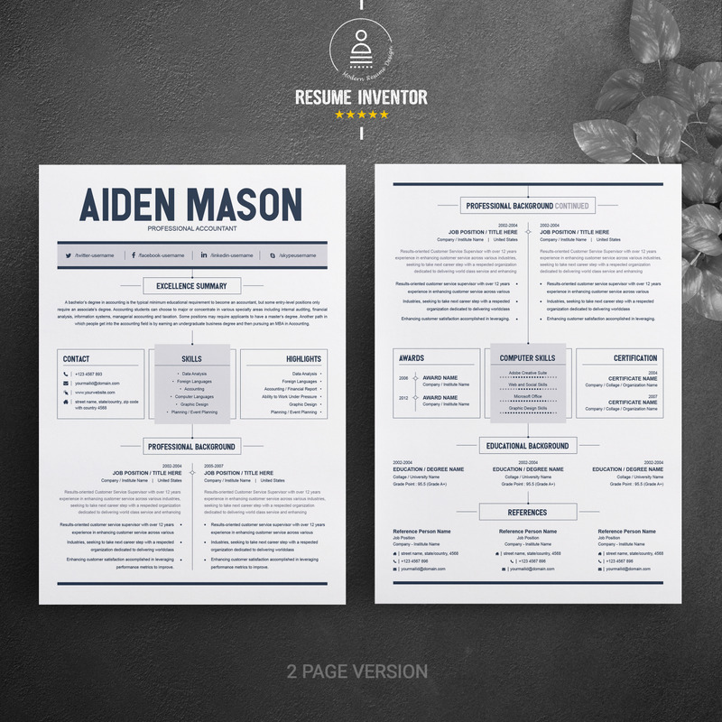 Clean & Creative Resume Template #74526 - TemplateMonster