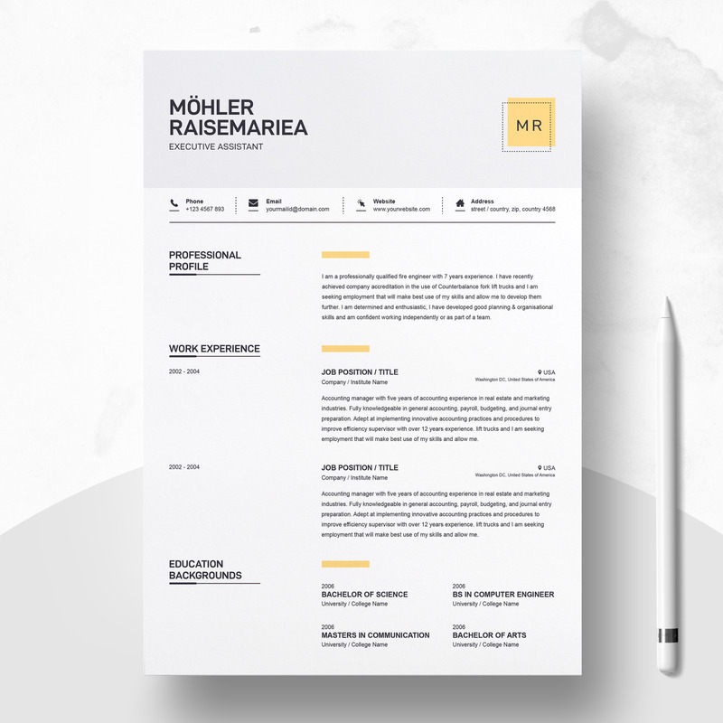 Clean & Creative Resume Template #74564 - TemplateMonster