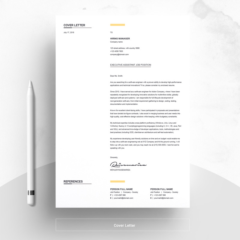 Clean & Creative Resume Template #74564 - TemplateMonster