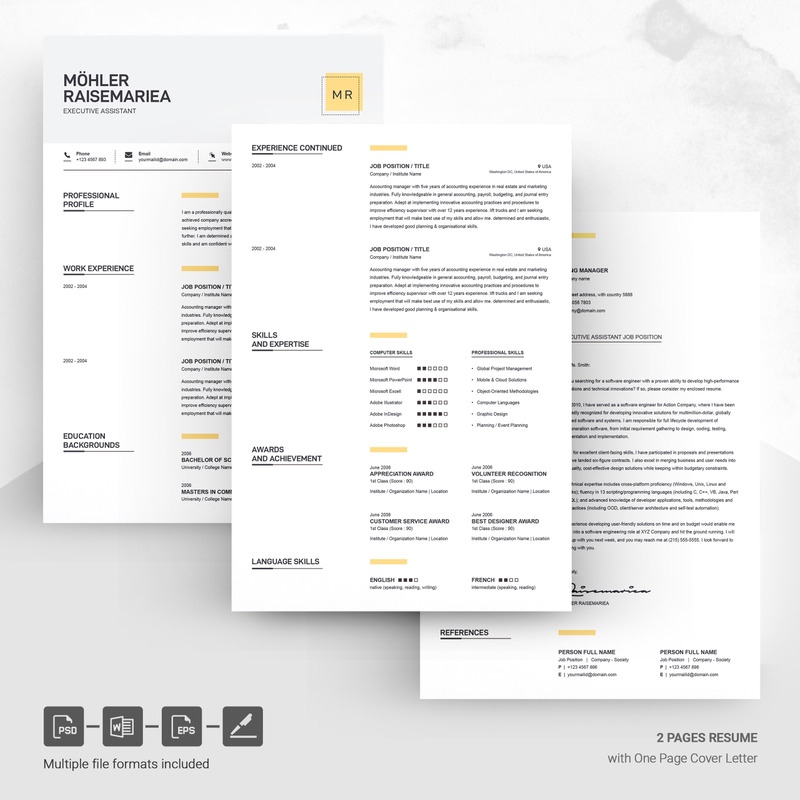 Clean & Creative Resume Template #74564 - TemplateMonster