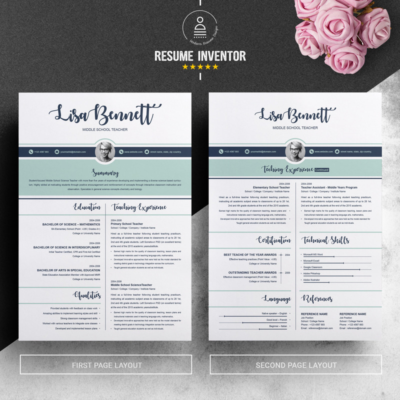 Teacher Resume Template - Features Image 2