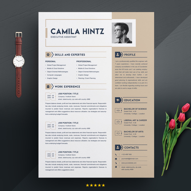 Camila Hintz Resume Template - Features Image 1
