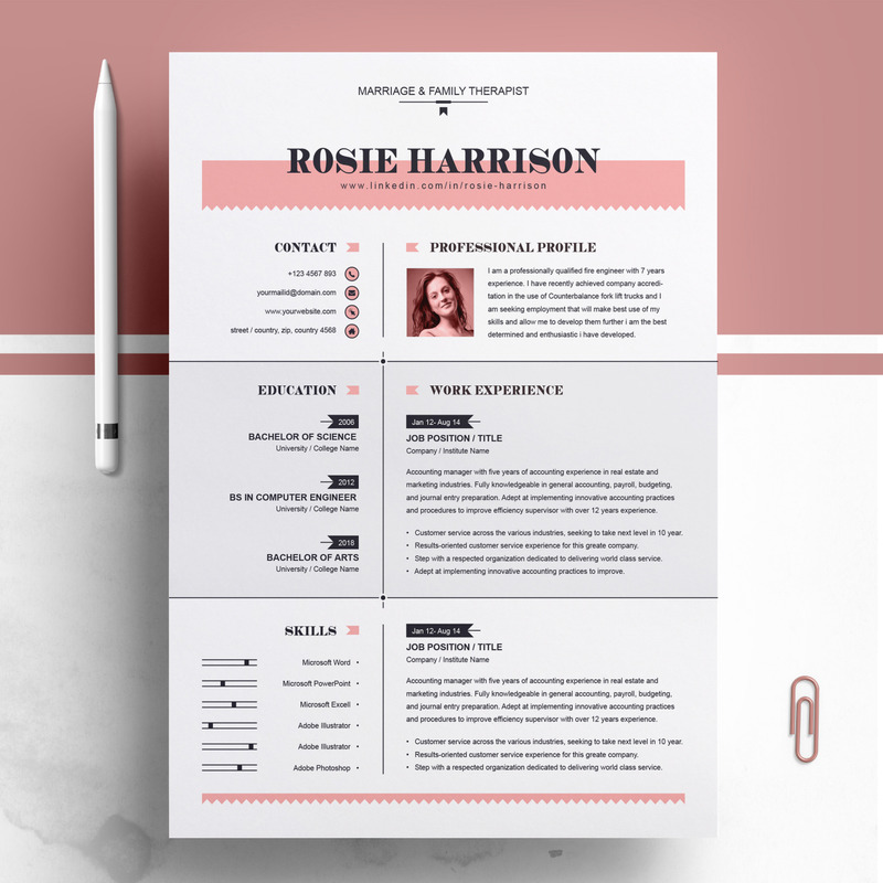 Rose Resume Template #76563 - TemplateMonster