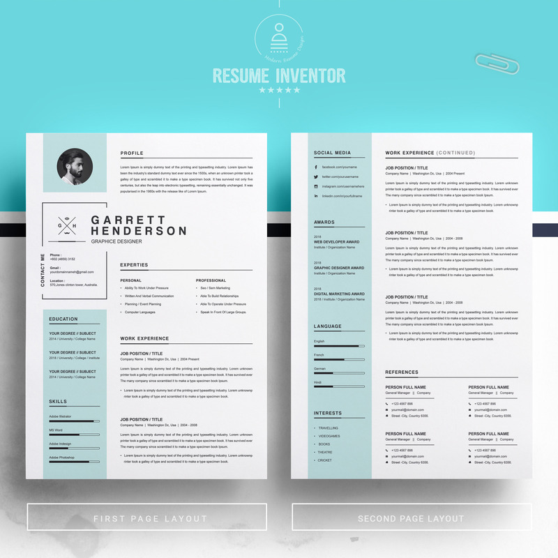 Garret Henderson Resume Template - Features Image 2
