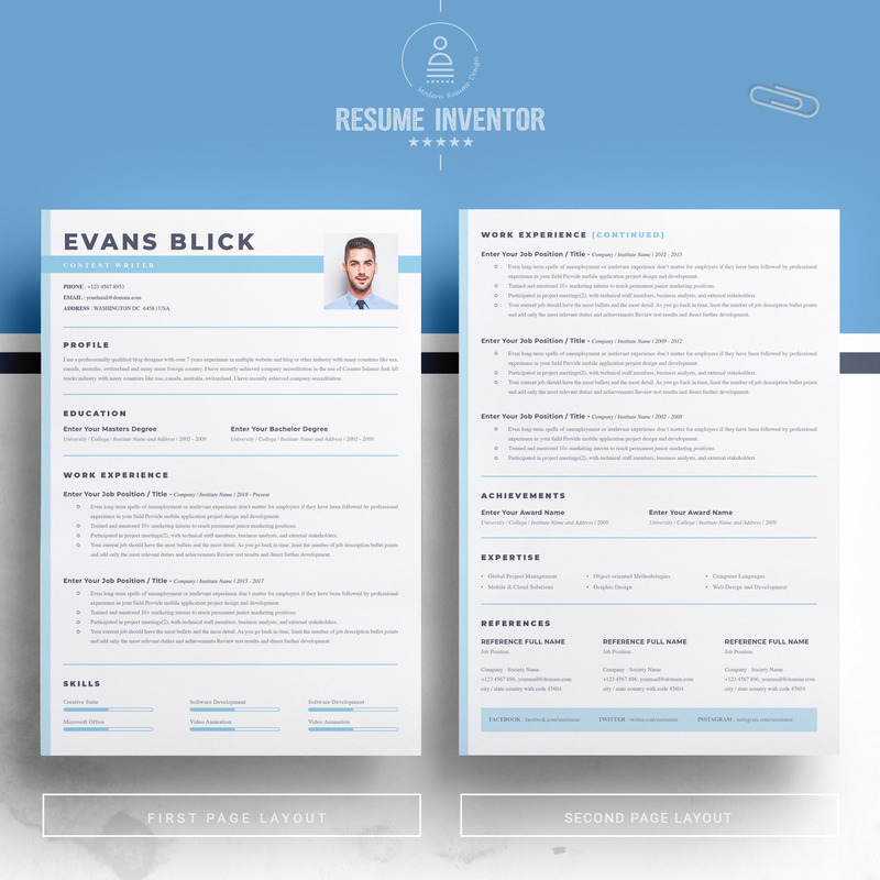 Evans Blick Resume Template - Features Image 2