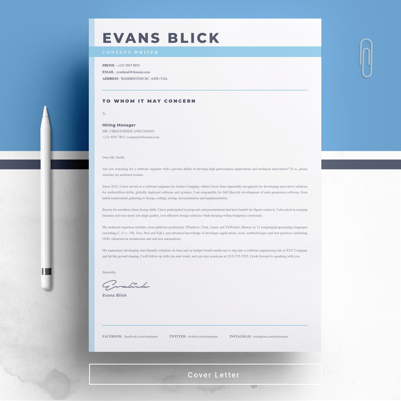 Evans Blick Resume Template - Features Image 4