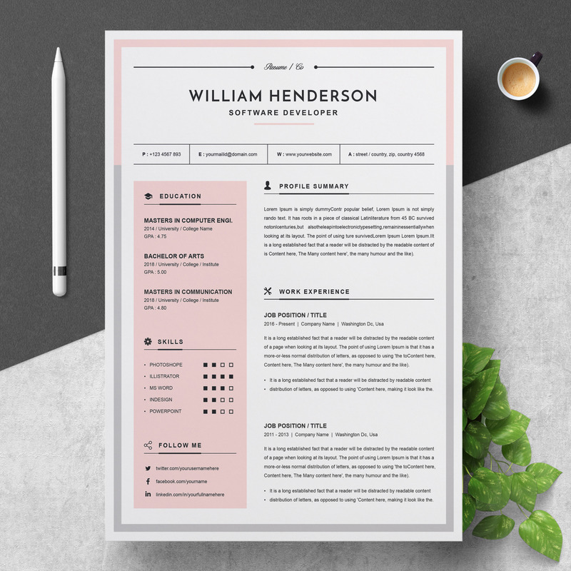 William Resume Template - Features Image 1