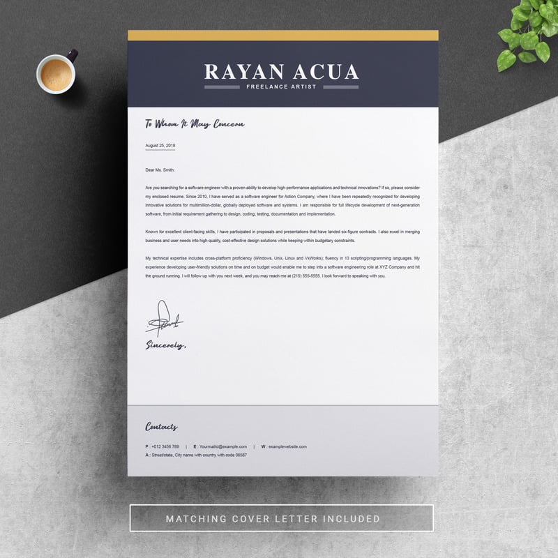 Rayan Acua Resume Template - Features Image 4