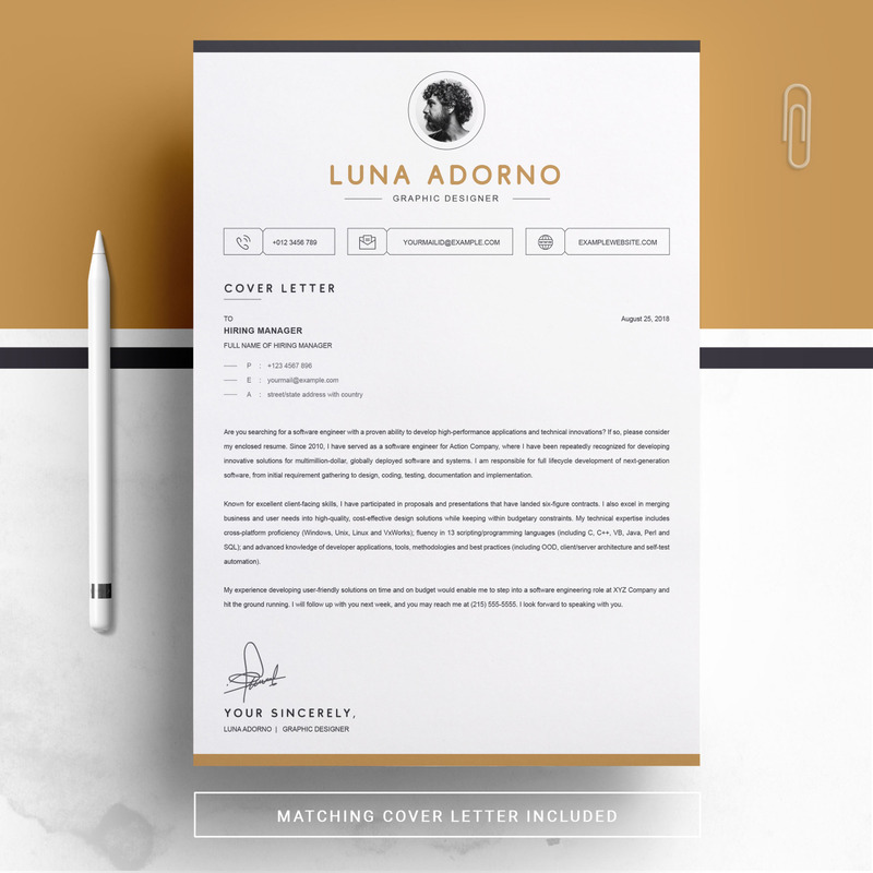 Шаблон резюме Luna Adorno - Изображения фич 4