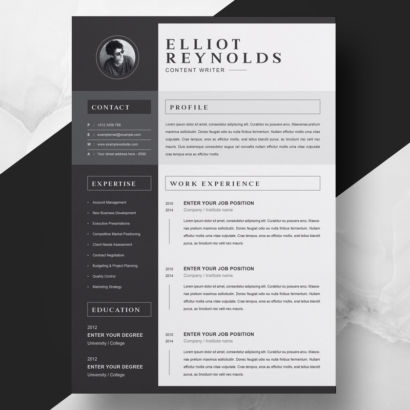 Modello di curriculum Elliot - Caratteristiche Immagine 1