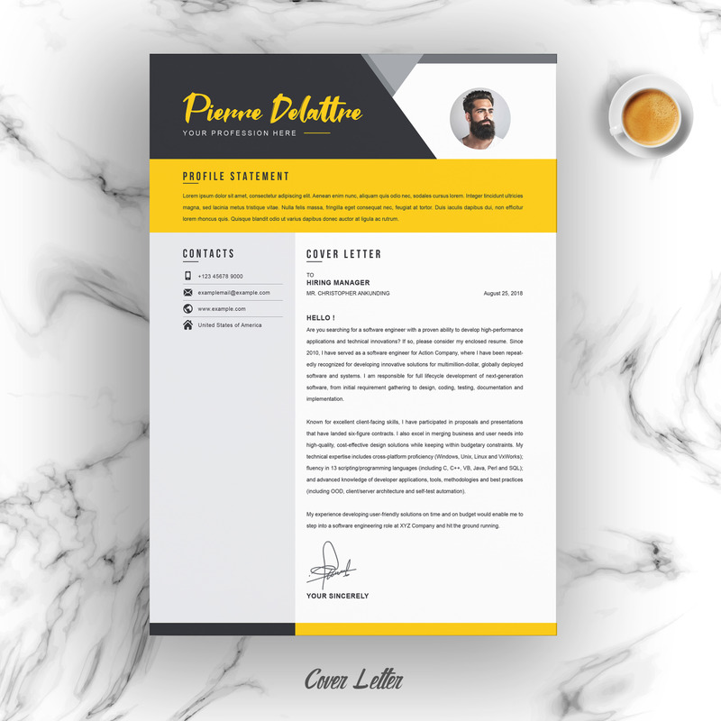 Yellow for Pierre Delatree Resume Template - Features Image 4